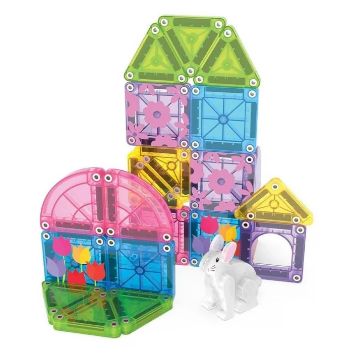BUĞZ Magna Tiles Bahçe Seti Manyetik Bloklar Seyahat Boy 24 Parça