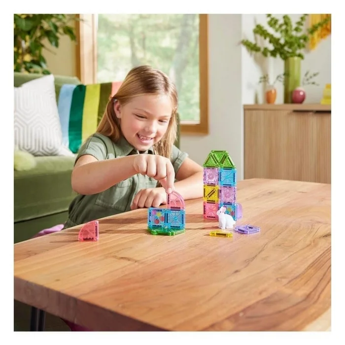 BUĞZ Magna Tiles Bahçe Seti Manyetik Bloklar Seyahat Boy 24 Parça