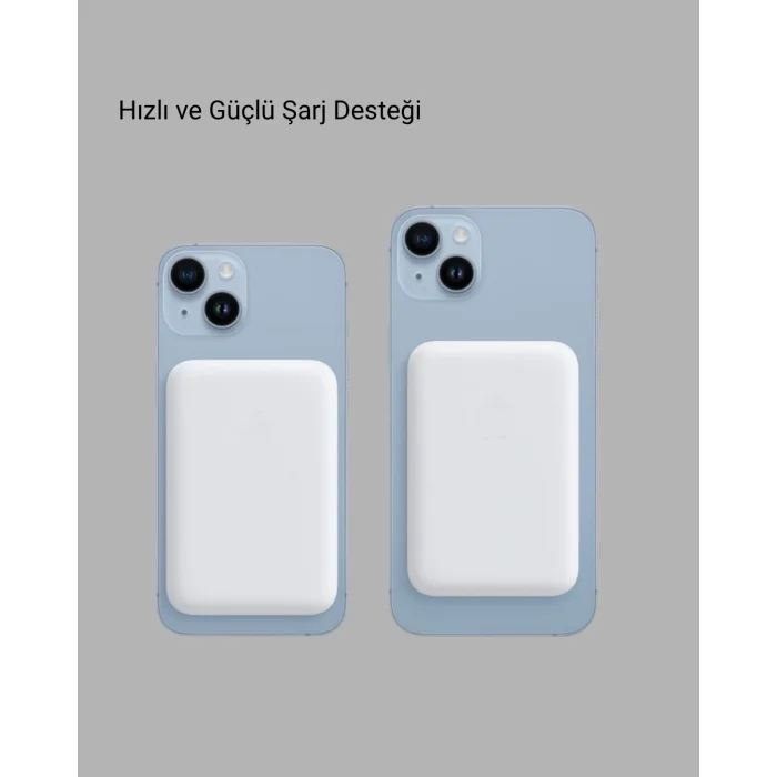 BUĞZ MagSafe 15W Kablosuz Hızlı Şarj, Lightning Girişli Taşınabilir Batarya - Lisinya