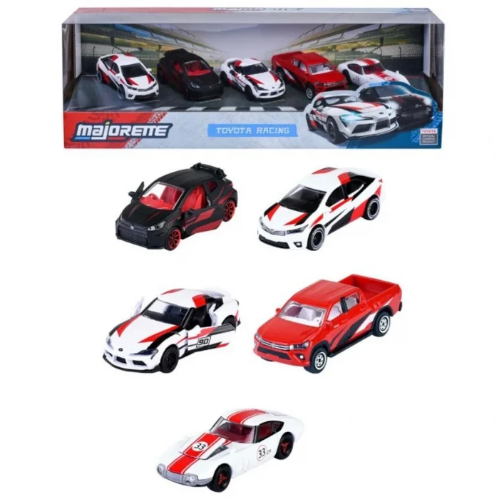 BUĞZ Majorette Toyota Racing 5 Parçalı Model Araba Hediye Seti