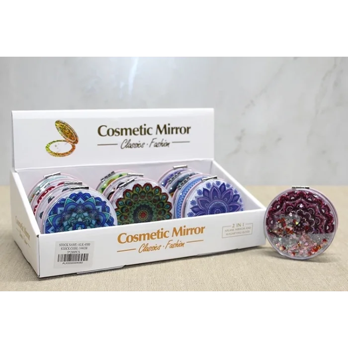 BUĞZ Mandala Desenli Hareketli Sulu El Aynası Alk4580