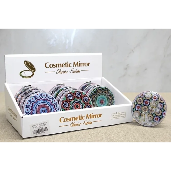 BUĞZ Mandala Desenli Hareketli Sulu El Aynası Alk4584