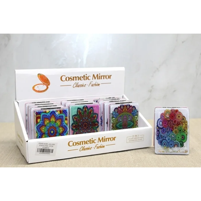 BUĞZ Mandala Desenli Hareketli Sulu El Aynası - Model 2