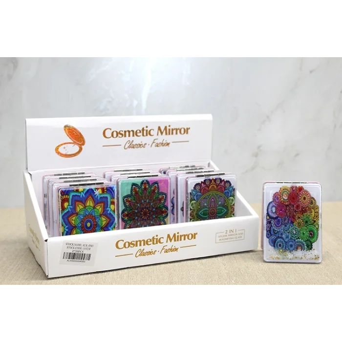 BUĞZ Mandala Desenli Hareketli Sulu El Aynası - Model 2