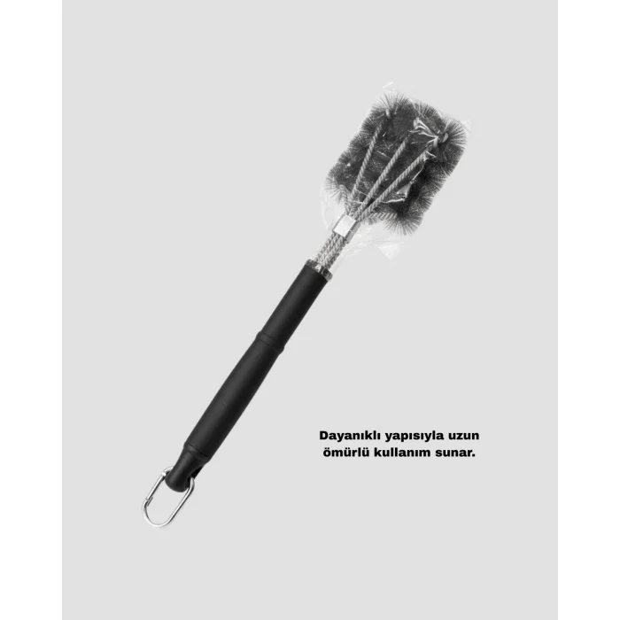 BUĞZ Mangal Izgara Temizleme Fırçası Paslanmaz Çelik Telli Uzun Saplı