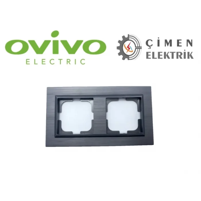  Manyatik Gri İkili Çerçeve Quantum - Priz ve Anahtar İçin Uyumlu Çerçeve