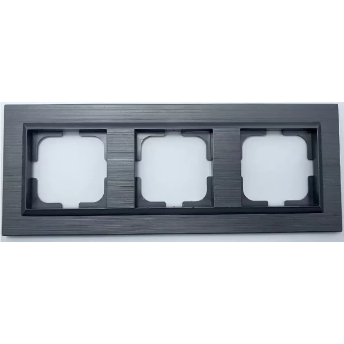  Manyatik Gri Üçlü Çerçeve Quantum - Priz ve Anahtar İçin Uyumlu Çerçeve