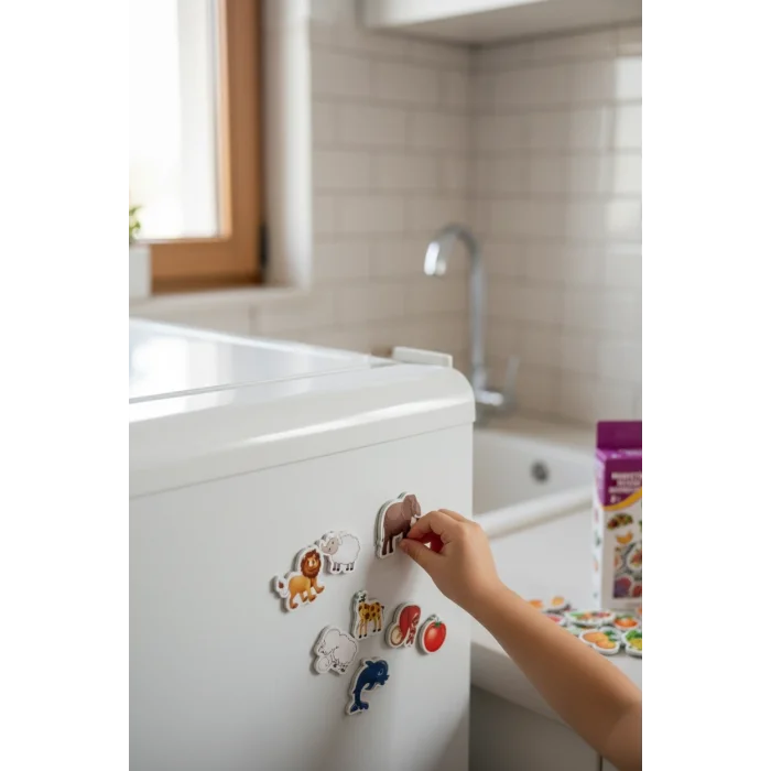 BUĞZ Manyetik Mıknatıslı Eğitici Hayvan ve Sebze Meyve Oyuncak Seti 56 Parça