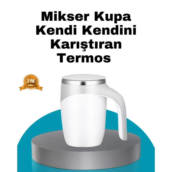BUĞZ Manyetik Otomatik Karıştırma Bardağı – Şarjlı, Paslanmaz ve Pratik