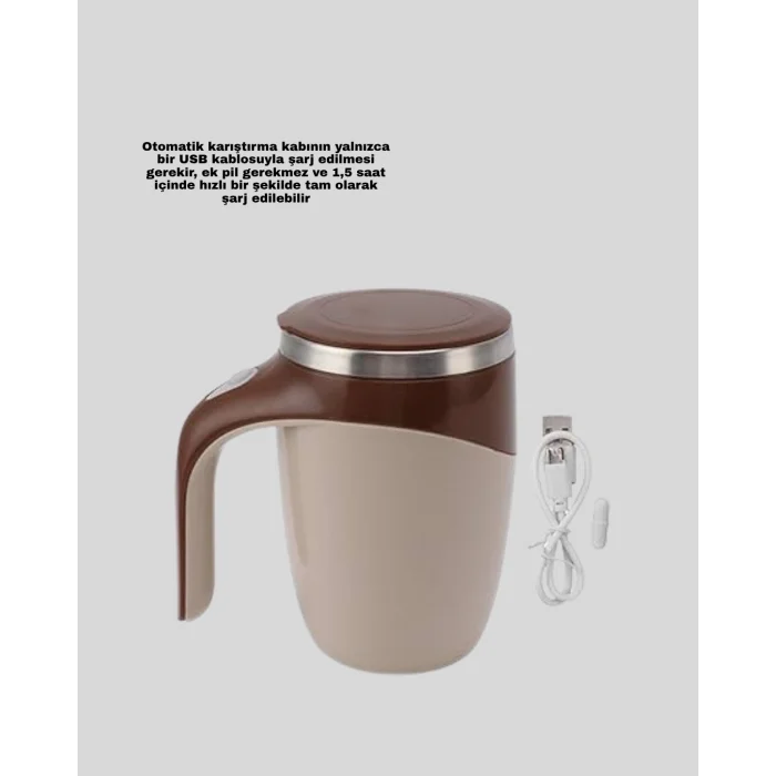 BUĞZ Manyetik Otomatik Karıştırma Bardağı – Şarjlı, Paslanmaz ve Pratik