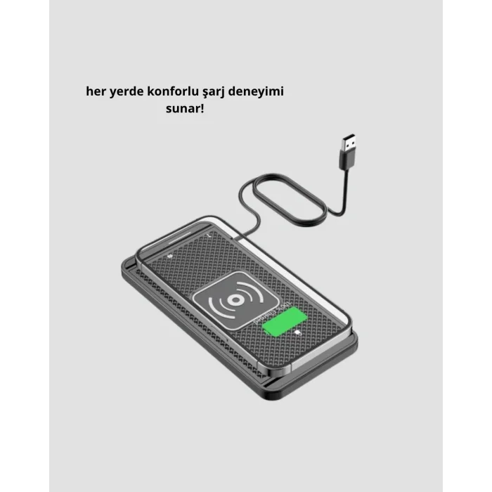 BUĞZ Manyetik Şarj Pedi 7.5W 10W 15W Hızlı Şarj Kaymaz Tabanlı