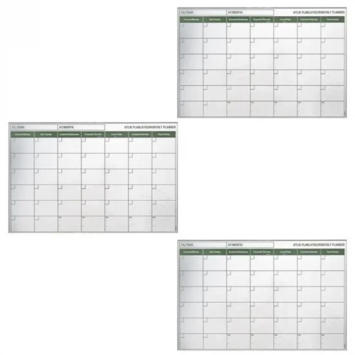 BUĞZ Manyetik Yapışkanlı Bir Aylık Program Planlayıcı Takvim 85x56 Cm Bx40
