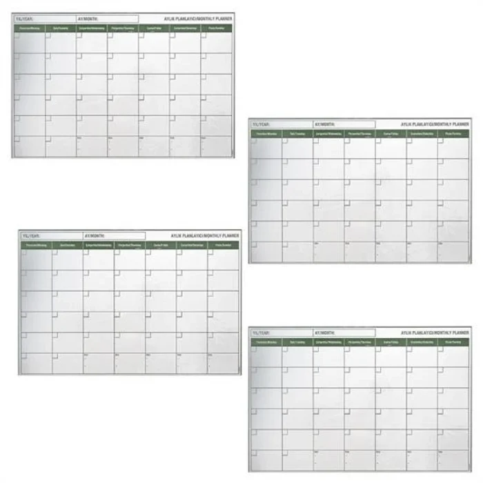 BUĞZ Manyetik Yapışkanlı Bir Aylık Program Planlayıcı Takvim 85x56 Cm Bx40