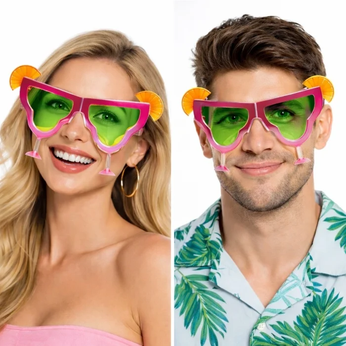 BUĞZ Margarita Bardak Şeklinde Parti Gözlüğü Pembe 16x8 Cm