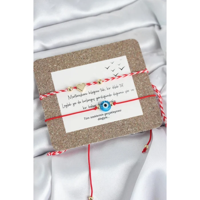 BUĞZ Marteniçka Bileklik 2li Nazar ve Kalp Model