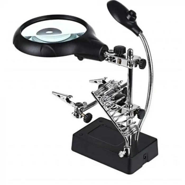 BUĞZ Masa Üstü Mandallı ,2.5x90mm, 7.5x34mm Mercekli ,adaptörlu Işıklı Büyüteç