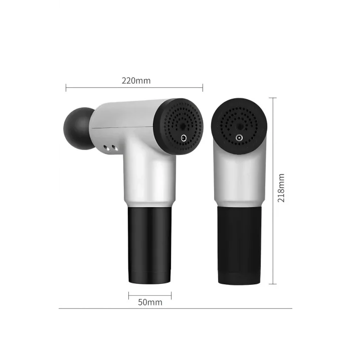 BUĞZ Masaj Tabancası 4 Başlıklı Sporcu Masaj Aleti 6 Kademeli Boyun Bel Sırt Bacak Ayak Masajı