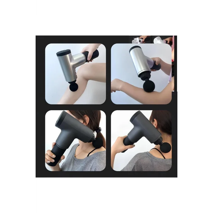 BUĞZ Masaj Tabancası 4 Başlıklı Sporcu Masaj Aleti 6 Kademeli Boyun Bel Sırt Bacak Ayak Masajı