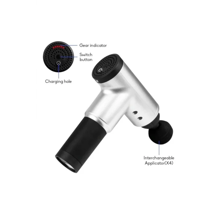 BUĞZ Masaj Tabancası Sporcu Masaj Aleti 4 Başlıklı Şarjlı 6 Fonksiyon