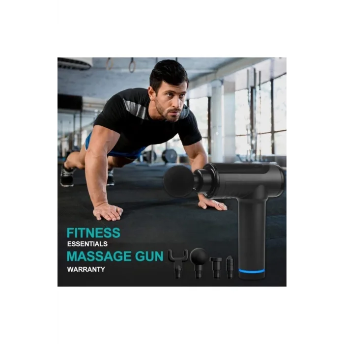 BUĞZ Masaj Tabancası Sporcu Masaj Aleti 4 Başlıklı Şarjlı 6 Fonksiyon