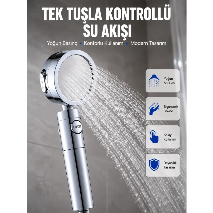 BUĞZ Masaj ve Yağmur Modlu Su Tasarruflu Duş Başlığı