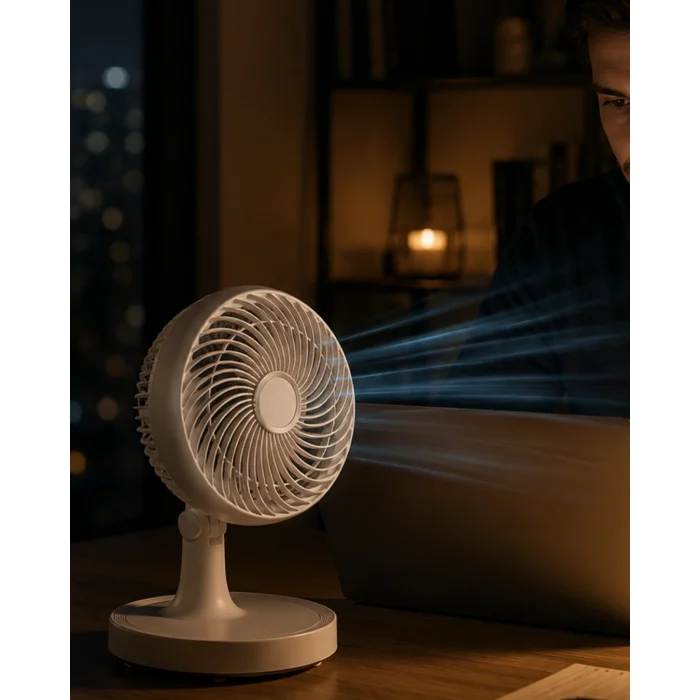 BUĞZ Masaüstü Mini Fan Sessiz Çalışan 2 Hızlı Otomatik Salınımlı Fan