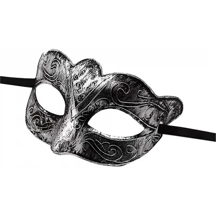  Maskeli Balo Antik Gri Gümüş Eskitilmiş Maske Balo Venedik