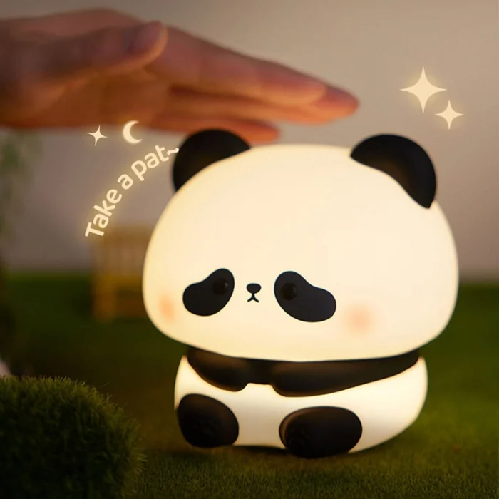 BUĞZ Masum Oturan Panda Tasarımlı Gece Lambası - Dokunmatik - Şarjlı