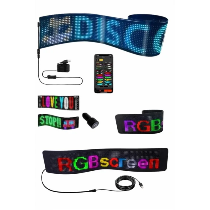 BUĞZ Matrix Led Cama Yapışan Telefon Kontrollü Panel Dijital Ekran Kumandalı - BUĞZ