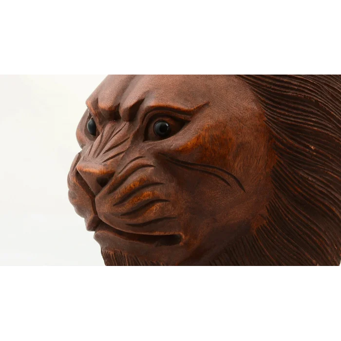 BUĞZ Maun Ağacı El Yapımı Dekoratif Aslan Büstü