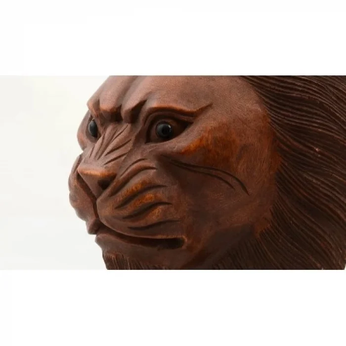 BUĞZ Maun Ağacı El Yapımı Dekoratif Aslan Büstü