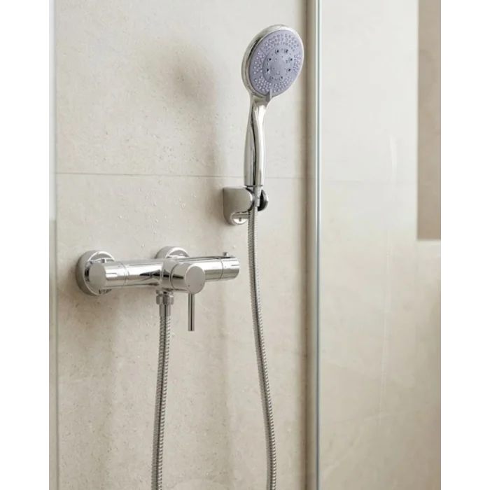 BUĞZ Mavi 4 Fonksiyonlu El Duşu Başlığı Seti Spiral Hortum ve Duş Askısı