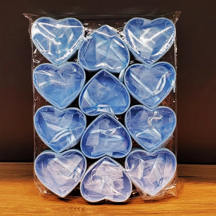 BUĞZ Mavi Kalp Tasarımlı Tül Kese