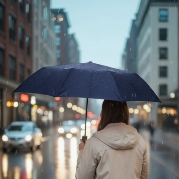 BUĞZ Mavi Kılıflı Otomatik Kompakt Şemsiye