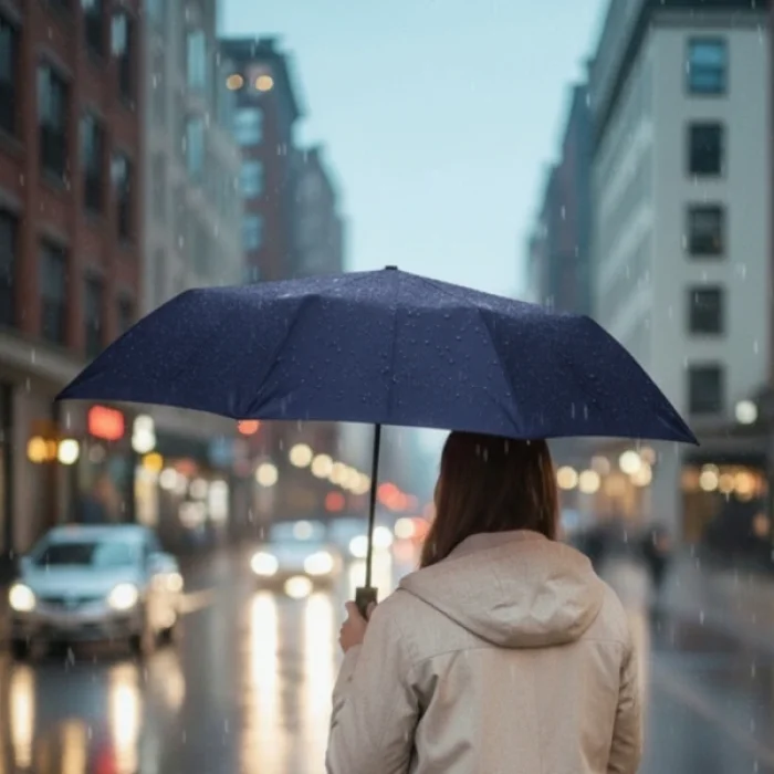 BUĞZ Mavi Kılıflı Otomatik Kompakt Şemsiye