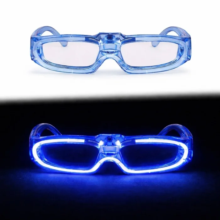 BUĞZ Mavi Led Işıklı Parti Gözlüğü 3 Modlu – Glow  Gece Eğlence Gözlüğü