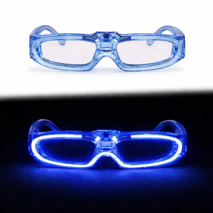 BUĞZ Mavi LED Işıklı Parti Gözlüğü 3 Modlu – Glow & Gece Eğlence Gözlüğü