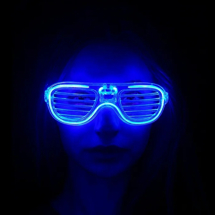 BUĞZ Mavi Led Işıklı Parti Gözlüğü - Neon 3 Modlu
