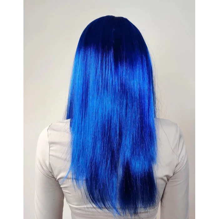 Mavi Renk Uzun Parti Peruğu
