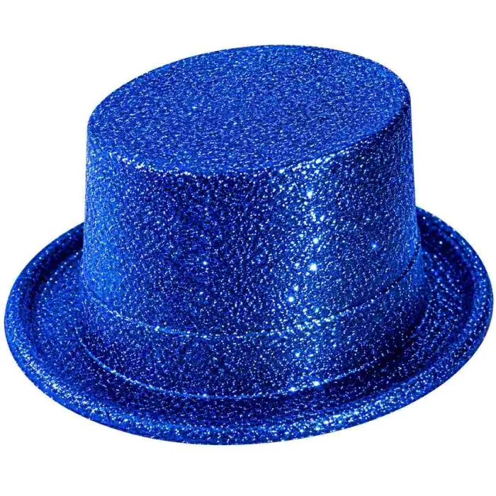 BUĞZ Mavi Simli Glitter Silindir Parti Şapkası