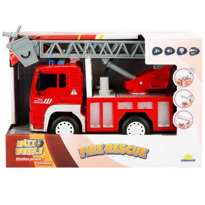 BUĞZ Maxx Wheels Sesli ve Işıklı Su Fışkırtan İtfaiye Aracı 20 cm.