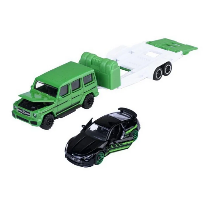 BUĞZ Mercedes Lisanslı 1:64 Ölçekli 19 cm AMG Deluxe Die-Cast Römorklu Araç Seti - 1 Adet Rastgele Model