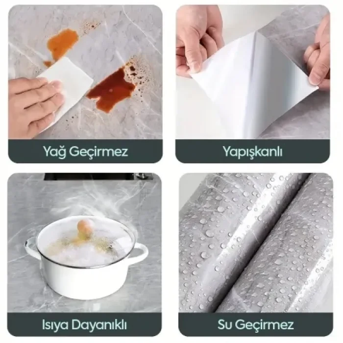  Mermer Desenli Kaplama Kağıdı 5 Metre