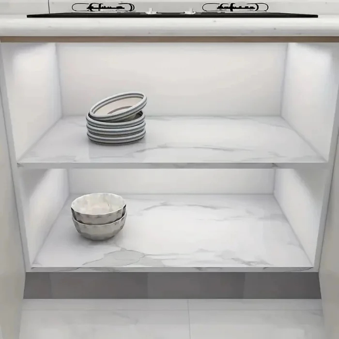 BUĞZ Mermer Desenli Mutfak Duvar Kağıdı Sticker - 5m x 60cm: Su ve Yağa Dayanıklı, Yüksek Sıcaklık Esnekliğine Sahip Tezgah, Dolap, Ocak Yenileme Folyosu T10 ( BUĞZ )