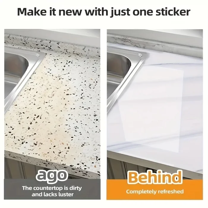  Mermer Desenli Mutfak Duvar Kağıdı Sticker - 5m X 60cm: Su Ve Yağa Dayanıklı, Yüksek Sıcaklık Esnekliğine Sahip Tezgah, Dolap, Ocak Yenileme Folyosu T10