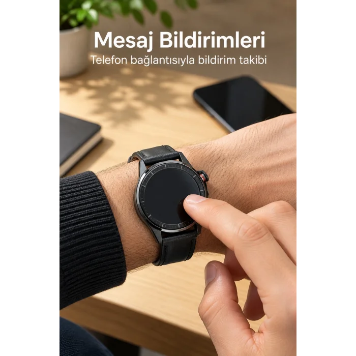 BUĞZ Mesaj Bildirimlerini Görüntüleyen Bluetooth Bağlantılı Şarjlı Akıllı Saat - BUĞZ