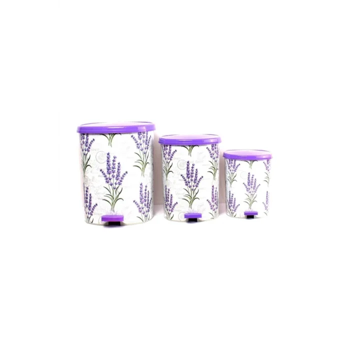 BUĞZ Metal 25 L beyaz mutfak tipi pedallı çöp kovası 3 adet set - 25 L Hacim - Ev & Mobilya