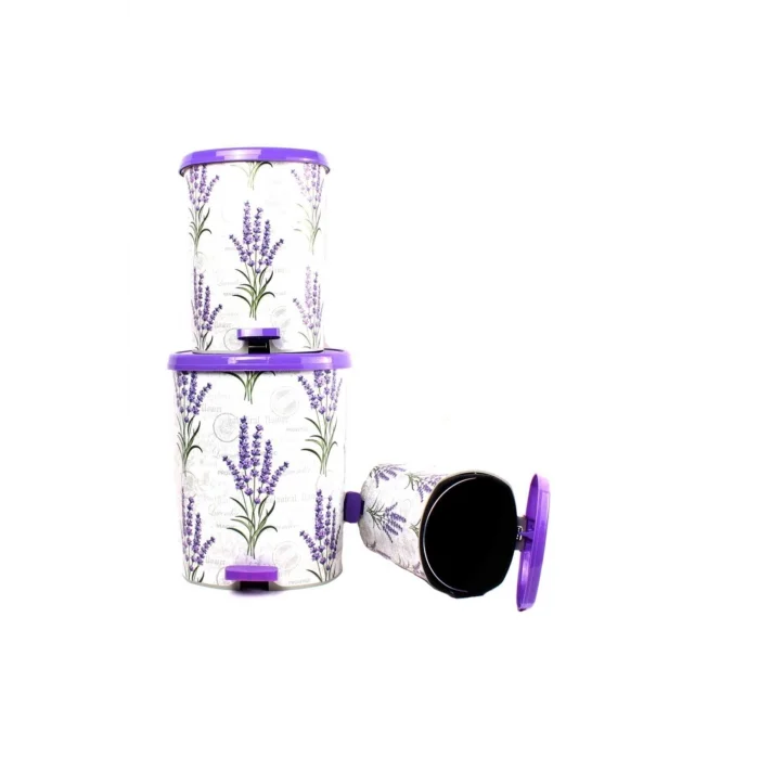 BUĞZ Metal 25 L beyaz mutfak tipi pedallı çöp kovası 3 adet set - 25 L Hacim - Ev & Mobilya