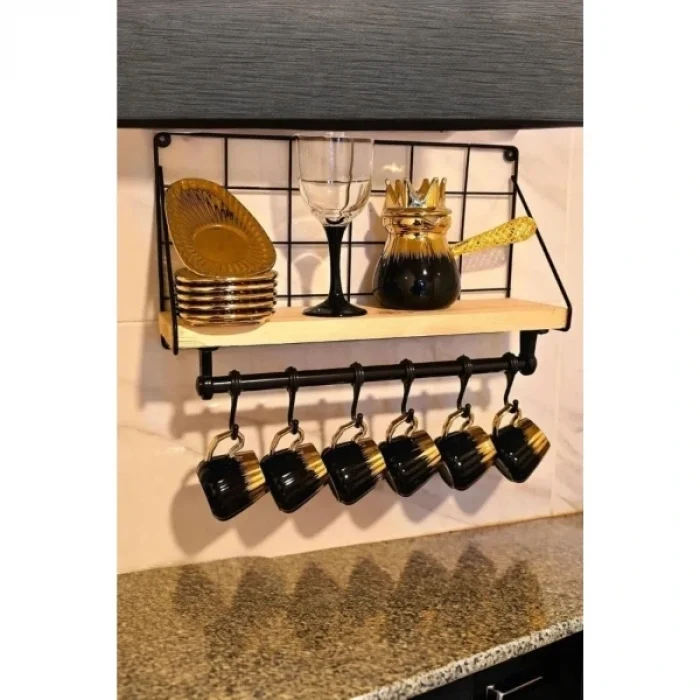 BUĞZ Metal Askılıklı Kahve Köşesi Rafı
