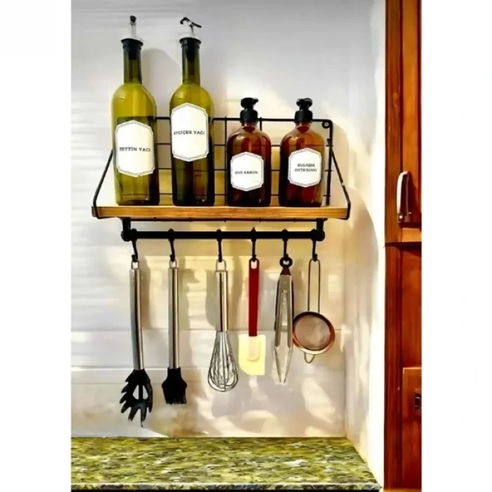 BUĞZ Metal Askılıklı Kahve Köşesi Rafı